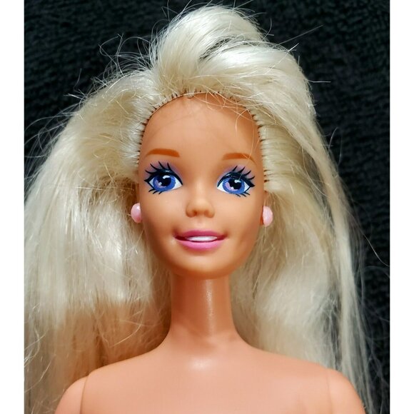 1995 Foam N Color Barbie Doll Pink Iridescent Mini Dress Long Blonde Hair VTG - Picture 3 of 16